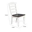 Pemberly Row Set of 2 Ladderback Dining Chairs in White and Dark Brown