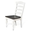 Pemberly Row Set of 2 Ladderback Dining Chairs in White and Dark Brown