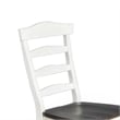 Pemberly Row Set of 2 Ladderback Dining Chairs in White and Dark Brown