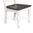 Pemberly Row Set of 2 Ladderback Dining Chairs in White and Dark Brown