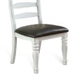 Pemberly Row Ladderback Dining Chair Set of 2 in White and Brown Mindi Wood