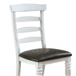 Pemberly Row Ladderback Dining Chair Set of 2 in White and Brown Mindi Wood