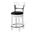 Pemberly Row Swivel Counter Stool Chair Set of 2 in Black Faux Leather White