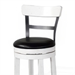 Pemberly Row Swivel Counter Stool Chair Set of 2 in Black Faux Leather White