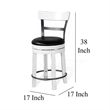 Pemberly Row Swivel Counter Stool Chair Set of 2 in Black Faux Leather White