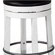 Pemberly Row Swivel Counter Stool Set of 2 in Black Faux Leather White Wood