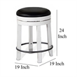 Pemberly Row Swivel Counter Stool Set of 2 in Black Faux Leather White Wood