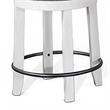 Pemberly Row Swivel Counter Stool Set of 2 in Black Faux Leather White Wood