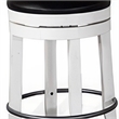 Pemberly Row Swivel Counter Stool Set of 2 in Black Faux Leather White Wood