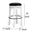 Pemberly Row Swivel Barstool Set of 2 in Black Faux Leather and White Wood