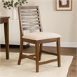 Pemberly Row Counter Height Stool Set of 2 in Ivory White and Light Brown Wood
