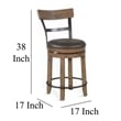 Pemberly Row Swivel Counter Stool Chair Set of 2 in Gray Faux Leather Brown