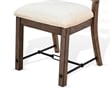 Pemberly Row Ladderback Dining Chair Set of 2 with White Seat in Brown Mahogany