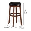 Pemberly Row Swivel Barstool Set of 2 in Black Faux Leather and Brown
