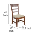 Pemberly Row Ladderback Side Dining Chair Set of 2 in Beige and Brown
