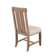 Pemberly Row Slat Back Dining Chair Set of 2 in White Fabric Dark Brown Wood