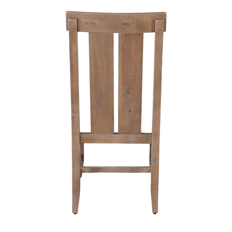Pemberly Row Slat Back Dining Chair Set of 2 in White Fabric Dark Brown Wood