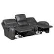 Pemberly Row 87 Inch Reclining Sofa with Pillow Tufted Gray Faux Leather