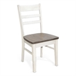 Pemberly Row Dining Chair Set of 2 with Ladderback Design in White and Brown