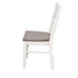 Pemberly Row Dining Chair Set of 2 with Ladderback Design in White and Brown
