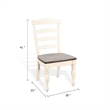 Pemberly Row Dining Chair Set of 2 Ladder Back in Dark Brown and White Wood