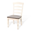 Pemberly Row Dining Chair Set of 2 Ladder Back in Dark Brown and White Wood