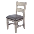 Pemberly Row Dining Chair Set of 2 in Faux Leather with Brown Ladderback