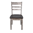 Pemberly Row Dining Chair Set of 2 with Ladderback Design in Gray and Brown