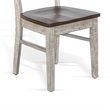 Pemberly Row Dining Chair Set of 2 with Ladderback Design in Gray and Brown