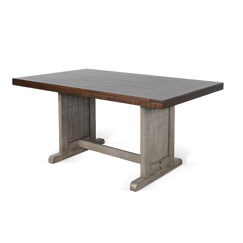 Pemberly Row 4pc Corner Breakfast Nook Set in Gray Brown with Table and Bench