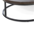 Pemberly Row 2 Piece Nesting Coffee Tables in Dark Brown and Black Metal