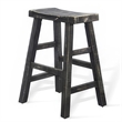 Pemberly Row Counter Stool Set of 2 with Saddle Seat in Black Sand Wood