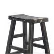 Pemberly Row Counter Stool Set of 2 with Saddle Seat in Black Sand Wood