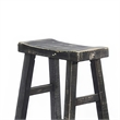 Pemberly Row Barstool Set of 2 with Saddle Style Seat in Black Sand Wood
