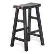 Pemberly Row Barstool Set of 2 with Saddle Style Seat in Black Sand Wood