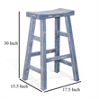 Pemberly Row Barstool Set of 2 with Saddle Style Seat in Ocean Blue Wood
