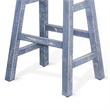 Pemberly Row Barstool Set of 2 with Saddle Style Seat in Ocean Blue Wood