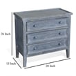 Pemberly Row 28 Inch Side End Table with 3 Drawers in Rustic Blue Wood