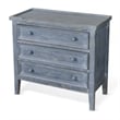 Pemberly Row 28 Inch Side End Table with 3 Drawers in Rustic Blue Wood