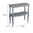 Pemberly Row 28 Inch Side End Table with Scallop Trim in Distressed Blue