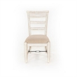 Pemberly Row Dining Armchair Set of 2 with Metal Turnbuckle in White Wood