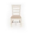 Pemberly Row Dining Armchair Set of 2 with Metal Turnbuckle in White Wood