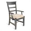 Pemberly Row Dining Armchair Set of 2 with Metal Turnbuckle in Black Wood