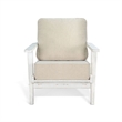 Pemberly Row Accent Lounge Chair with Beige Seat in Sand White Solid Wood
