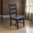 Pemberly Row Dining Chair Set of 2 Ladderback with Wood Seat in Black