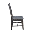 Pemberly Row Dining Chair Set of 2 Ladderback with Wood Seat in Black
