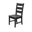 Pemberly Row Dining Chair Set of 2 Ladderback with Wood Seat in Black
