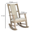 Pemberly Row Rocking Chair with Cushion Seat and Back in Brown Mindy Wood