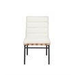 Pemberly Row Dining Chair Set of 2 with Black Iron Legs in White Tufted Boucle