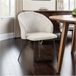 Pemberly Row Curved Back Dining Chair Set of 2 in Beige Velvet Black Metal
